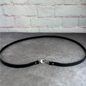 Sleek Authentic Louis Vuitton Black Women's Belt with Silver Buckle